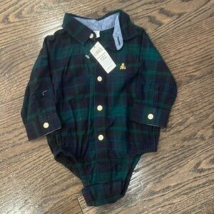 Gap baby green plaid one piece. Size 6-12 months. NWT.